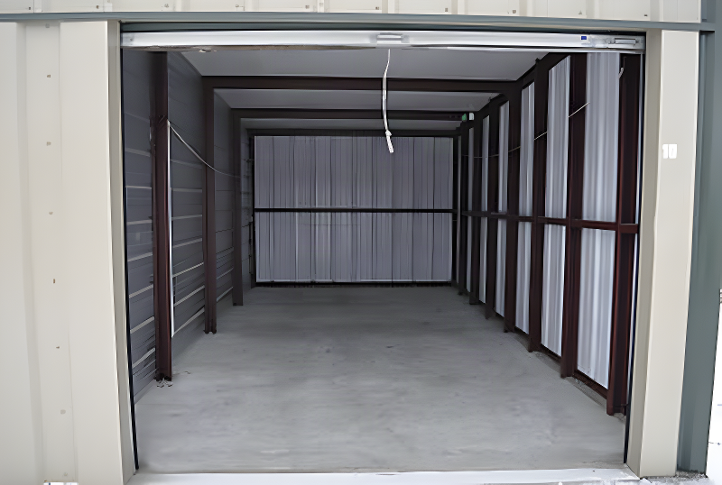 Inside an empty storage unit at 3rd Avenue Storage